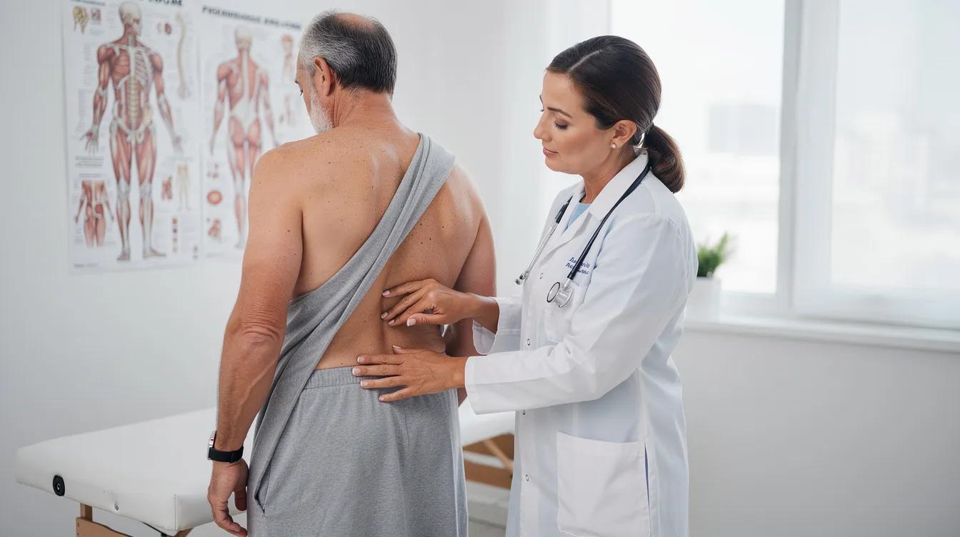 Doctor examining a patient for pilonidal sinus in Wilson Garden, Bangalore.